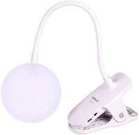 Настольная аккумуляторная LED лампа WD-6651 на прищепке, Светодиодная USB лампа фонарь на гибкой ножке с зажимом прищепкой на аккумуляторе Белая