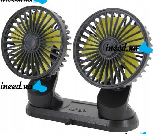 Автомобильный поворотный двойной вентилятор Vehicle Fan F404 4" с питанием от USB, охлаждающий мини-вентилятор 3 скорости на приборную панель