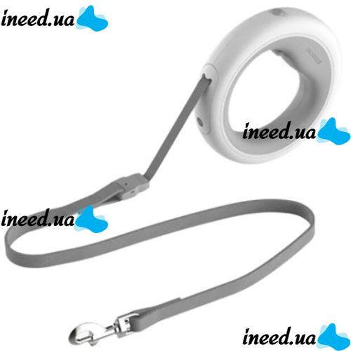 Автоматический поводок рулетка Xiaomi Moestar UFO Retractable Leash 2 Plus с фонариком для собак 5 м до 30кг, браслет на руку с блокиратором длины