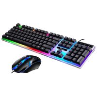 Игровой набор Gaming ZGB G21B проводная игровая клавиатура и мышь для ПК с RGB светодиодной подсветкой, Компьютерный комплект мышка и клавиатура