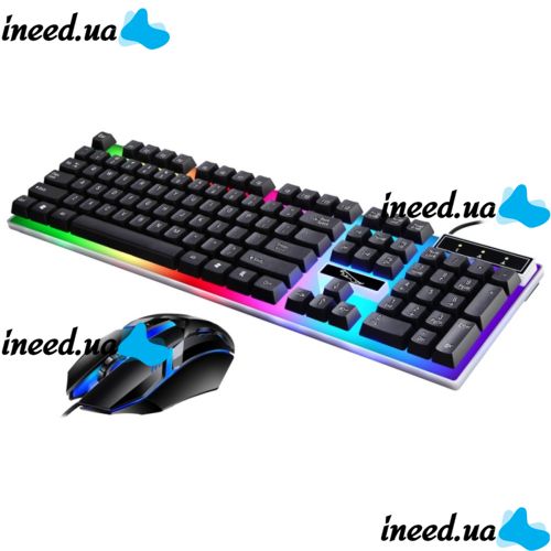 Игровой набор Gaming ZGB G21B проводная игровая клавиатура и мышь для ПК с RGB светодиодной подсветкой, Компьютерный комплект мышка и клавиатура