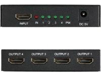 Активный HDMI разветвитель видеосигнала Splitter 1x4 OEM на 4 HDMI порта с поддержкой 4K 2K, Четырехнаправленный сплиттер коммутатор Черный