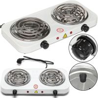 Настольная двухконфорочная электроплита Hot Plate Electric Cooking JX-2020B спиральная плита на 2 конфорки 5 режимов 2000W с термостатом индикатором