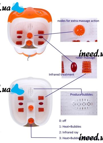 Гидромассажная ванна для ног и стоп Multifunction Footbath Massager SQ-368, электрическая массажная ванночка, ванна-массажер с эффектом джакузи