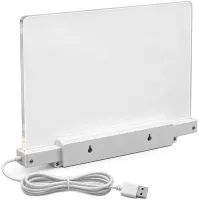 Акриловая LED доска для рисования Drawing Board T-466 светодиодный настольный ночник на подставке с подсветкой и маркерами для заметок 15х15 см USB
