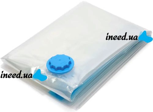 Vacuum bags 80x120 cm for compact storage with a vacuum cleaner valve, reusable transparent bags for packing clothes