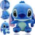 Children's Plush Cuddle Stitch Toy 35 cm with Big Ears, Plush Antistress Pillow from Lilo Cartoon and Plush Stitch for Children Blue