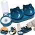 Triple Water Feeder with Cat Bowl with Water Dispenser with Automatic Drinking bowl 500ml for dogs and cats, Drinking Bowl with two bowls for food