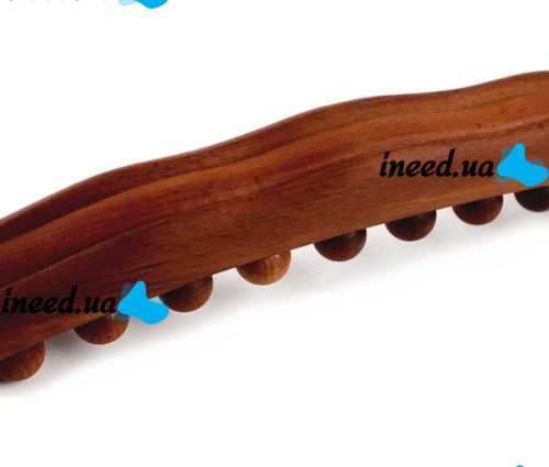Деревянный массажер для тела Wood Therapy Massage XL-900 ручной акупунктурный валик, скребок Гуаша для снятия боли в мышцах 20 массажных точек 58 см