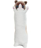 Мягкая плюшевая игрушка-подушка Кот Батон 130 см White детская подушка обнимашка котик, игрушечный длинный антистресс кот-батон от 3-х лет Белый