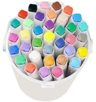 Профессиональный набор скетч маркеров Creative Acrylic Marker 36 шт для рисования в ведре, Акриловые маркеры фломастеры линеры AND635-36 цветов