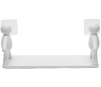 Настенная самоклеящаяся полка органайзер Человечки Storage Shelf AND XL-941 для ванной комнаты, Прямая подвесная полочка для принадлежностей Белая