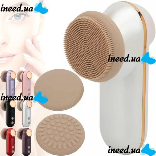 Beauty Instrument KH-811 Silicone cleansing brush massager with facial cleansing attachments, Silicone skin pore cleanser with massage function