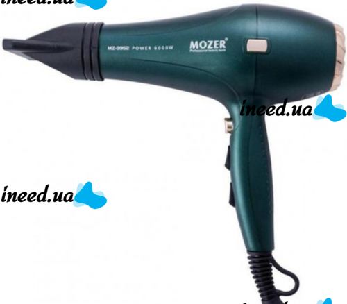 Professional hair dryer Mozer MZ-9952 4000W for drying and styling hair, Electric hair dryer Mozer with cold air blowing and 2 nozzles 2 speeds 3 modes