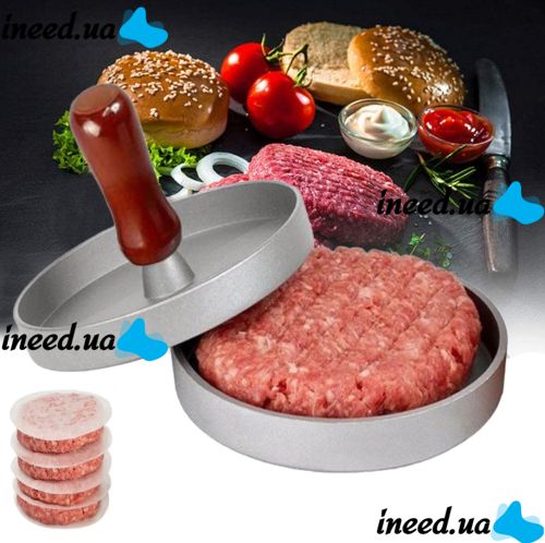 МЕТАЛ форма для гамбургерів GRILLand Burger patties Maker, універсальний ручний прес для гамбургера і котлет Burger Press 11. 8х9 см
