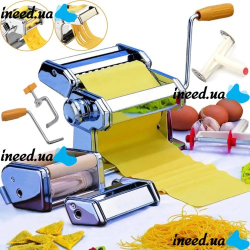 Настольная равиольница Ravioli Maker Rainberg RB-911 Ручная лапшерезка машинка с насадками для приготовления равиоли, лапши, пасты и для раскатки теста 20x21 см