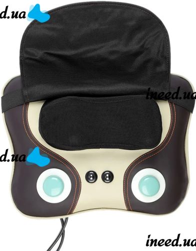 Массажная подушка Massage Pillow HT-8802 роликовый массажер для спины и шеи с подогревом, режимом магнитотерапии и подсветкой 3 режима работы от сети        