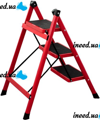 Складная стремянка на 3 ступени Mastar 3 Step Ladders до 150 кг раскладная трехступенчатая односторонняя лестница с антискользящим покрытием 84х40 см
