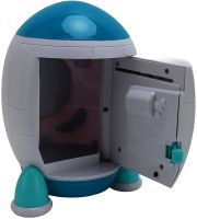 Детская электронная копилка сейф Ракета Rockets Money Box 852A купюроприемник с кодовым замком и отпечатком пальца для купюр и монет на батарейках