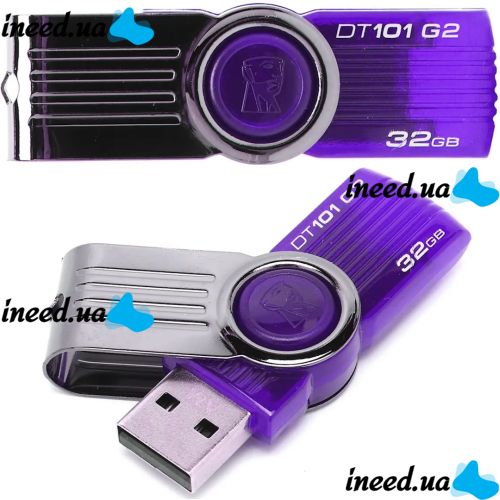 USB Flash 32GB флешка Kingston DataTraveler DT101 G2 флеш-накопитель, карта памяти, USB-накопитель для хранения документов, фото и видео 32Гб