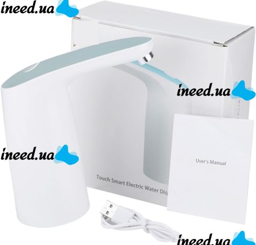Сенсорная помпа с подсветкой для воды ePump Smart Touch автоматический аккумуляторный насос диспенсер на кулер, электропомпа дозатор для бутылок USB