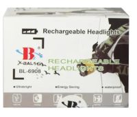 Ультрафиолетовый налобный фонарь Bailong BL-6908-2 с УФ аккумуляторный светодиодный LED фонарик с креплением на голову 3 режима свечения, Zoom, 500LM