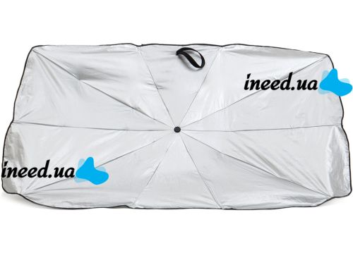 Автомобільна світловідбиваюча шторка парасолька Car Umbrellas сонцезахисний тент 120х70 см козирок на лобове скло для захисту від сонця в авто Чорний
