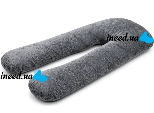 Ортопедическая подушка для беременных Momcozy Pregnancy Pillow PP101 80x120 см U-образная подкова для сна и отдыха с поддержкой спины и живота Серая