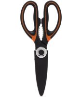 Универсальные кухонные ножницы Onnaaruji Kitchen Scissors KJ01 для нарезки мяса, рыбы и овощей, орехокол из нержавеющей стали с открывалкой в чехле