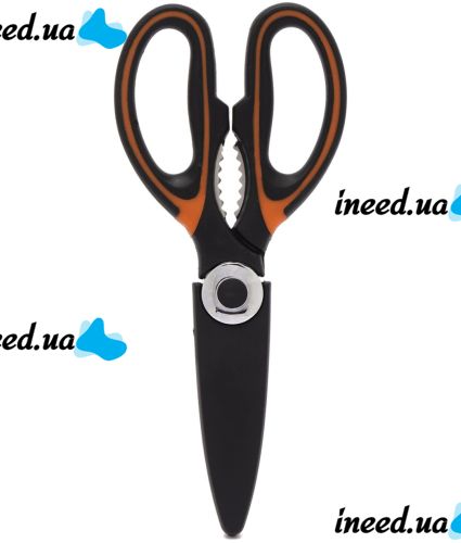 Универсальные кухонные ножницы Onnaaruji Kitchen Scissors KJ01 для нарезки мяса, рыбы и овощей, орехокол из нержавеющей стали с открывалкой в чехле