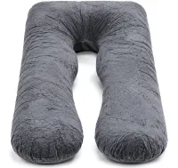 Ортопедическая подушка для беременных Momcozy Pregnancy Pillow PP101 80x120 см U-образная подкова для сна и отдыха с поддержкой спины и живота Серая