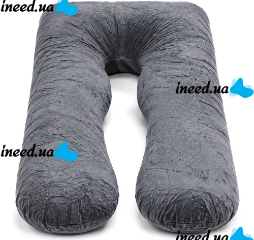 Ортопедическая подушка для беременных Momcozy Pregnancy Pillow PP101 80x120 см U-образная подкова для сна и отдыха с поддержкой спины и живота Серая