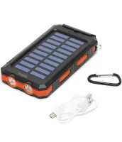 Портативное зарядное устройство HOCO J164 Power Bank 8000mAh с солнечной панелью и фонариком Solar 10W внешний аккумулятор повербанк для зарядки