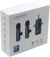 Петличный двойной микрофон Wireless Microphone K15 петличка с прищепкой на одежду 2 микрофона Type-C Lightning с шумоподавлением для блогера K-15