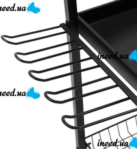 Візок для інструментів Carro MZY-857 на 3 яруси, металевий органайзер-стелаж на коліщатках для зберігання електроінструментів та аксесуарів