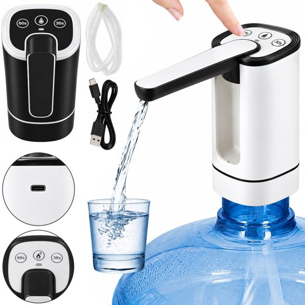 Акумуляторна складна помпа Water Pump XL-1407 — електричний дозатор для питної води на бутель кулера, 4 Вт, автоматична розкладна електропомпа