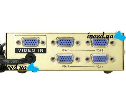 Сплиттер VGA KV-FJ1504A Splitter, Коммутатор 150MHz 4 Port Четыре порта с адаптером разветвитель VGA
