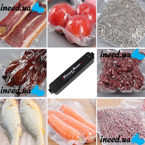Вакуумный упаковщик пакетов New Vacuum Sealer LP-11 автоматический вакууматор, аппарат вакуумайзер для упаковки и хранения еды, продуктов Черный