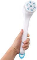 Spin Spa 5-in-1 massage brush for washing and cleansing the face and body, electric massager for shower, bathtub, massager brush with replaceable nozzles White