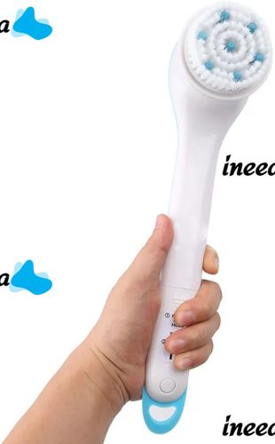 Spin Spa 5-in-1 massage brush for washing and cleansing the face and body, electric massager for shower, bathtub, massager brush with replaceable nozzles White