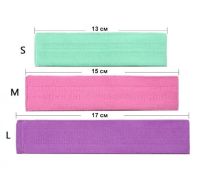 Тканевые эластичные фитнес резинки Luting Hip Resistance Bands 3 шт + мешочек для пилатеса, Набор резинок для фитнеса Эластичная лента эспандер для пилатеса