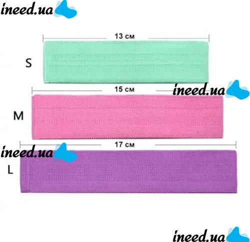 Тканевые эластичные фитнес резинки Luting Hip Resistance Bands 3 шт + мешочек для пилатеса, Набор резинок для фитнеса Эластичная лента эспандер для пилатеса