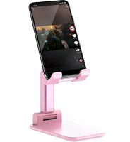 Настольная подставка держатель с зеркалом Folding desktop phone stand PD-C06 для телефона планшета, Складной трансформер для смартфона AND196 Розовый