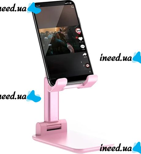 Настольная подставка держатель с зеркалом Folding desktop phone stand PD-C06 для телефона планшета, Складной трансформер для смартфона AND196 Розовый
