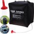 Туристический переносной душ Easy Camp Solar Shower Bag на 40 литров для походов и кемпинга, Летний резервуар для воды с солнечным подогревом Черный