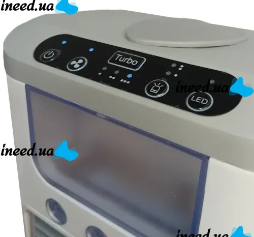 Настольный вентилятор с увлажнителем Ice Cooler K918 600 мл с RGB подсветкой, Мини кондиционер увлажнитель воздуха с отсеком для льда от USB