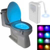 Автономная цветная LED подсветка Light Bowl Toilet Led для унитаза с датчиком движения и света 8 цветов, Светодиодный светильник в унитаз Белый