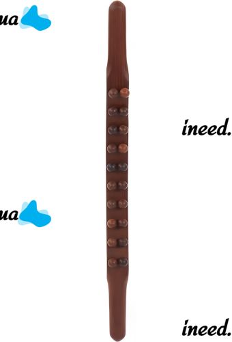 Деревянный массажер для тела Wood Therapy Massage XL-900 ручной акупунктурный валик, скребок Гуаша для снятия боли в мышцах 20 массажных точек 58 см