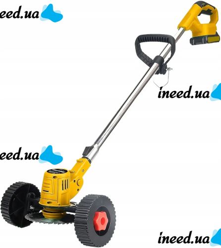 Аккумуляторная газонокосилка триммер DeWalt DCMST156N 48v с колесами для покоса травы и кустов, Беспроводная коса Деволт для стрижки газона