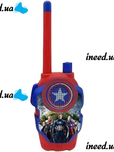 Детский набор из 2 раций Мстители Walkie Talkie Avengers 1568-1 на батарейках до 3м, Детские рации 2 шт Супергерои для связи со звуковыми эффектами